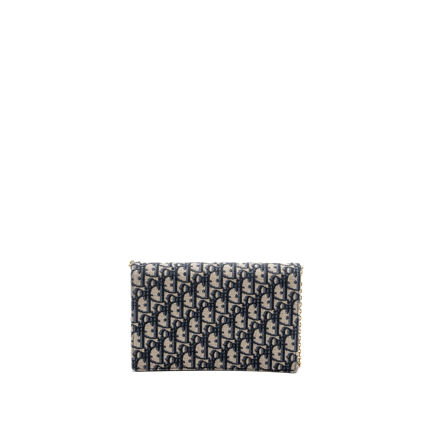 Dior Saddle Flap Bag Blue Dior Oblique Embroidery GHW
