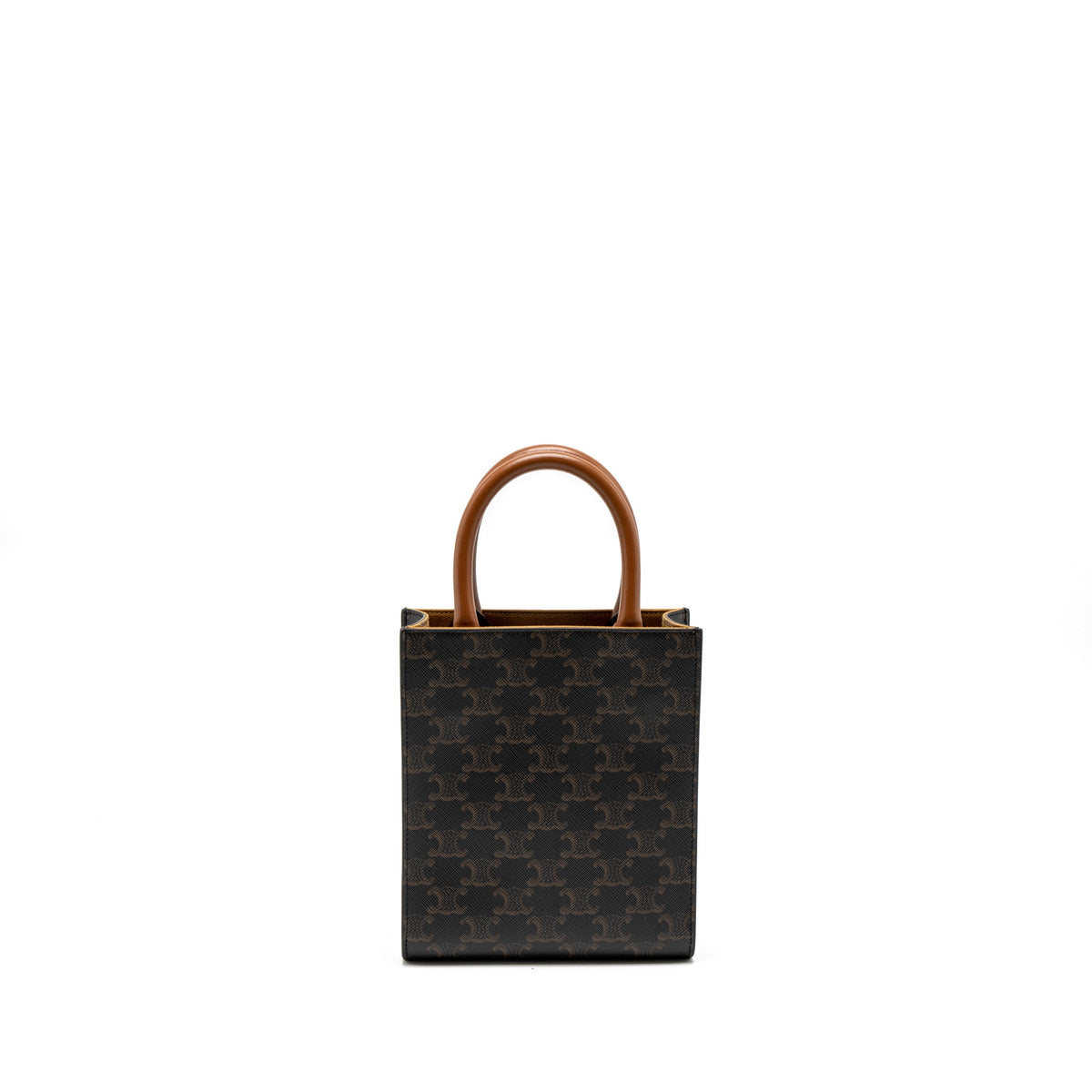 Celine Mini Vertical Cabas Triomphe Canvas Brown GHW