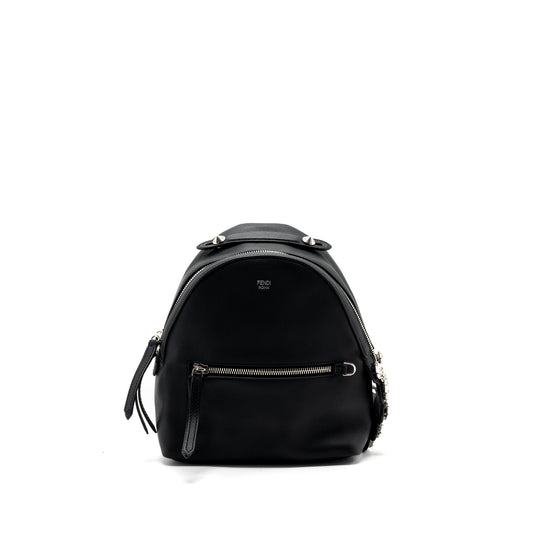 Fendi By The Way Backpack Leather Crystal Black SHW