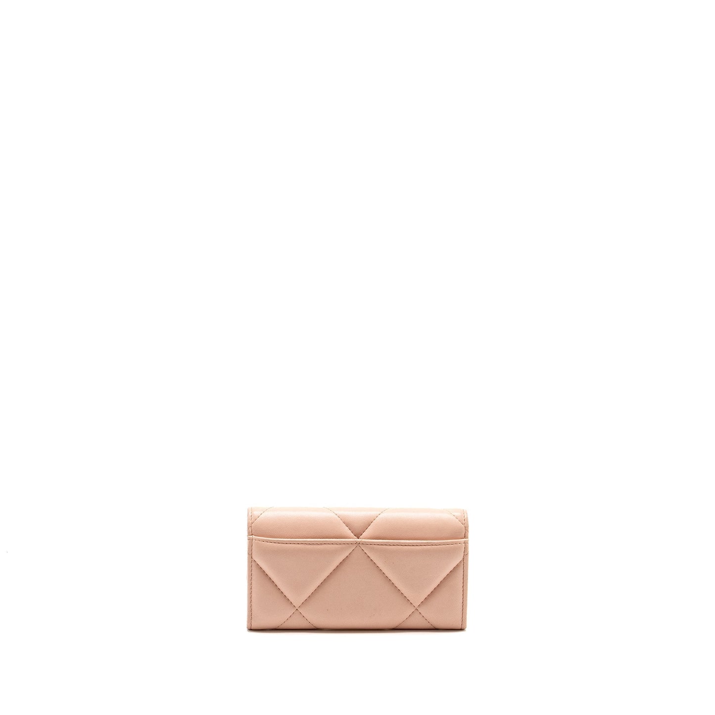 Chanel 19 Long Flap Wallet Lambskin Pink GHW (Microchip)