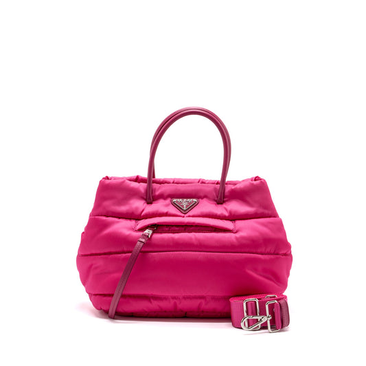 Prada tote bag nylon / leather pink SHW