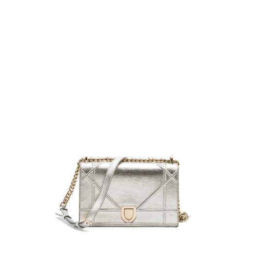 Dior Diorama Bag Goatskin Metallic Silver LGHW