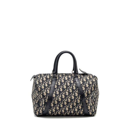 Dior vintage bowling bag blue oblique canvas SHW