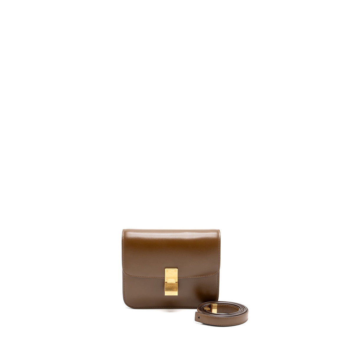 Celine Teen classic box bag calfskin brown GHW