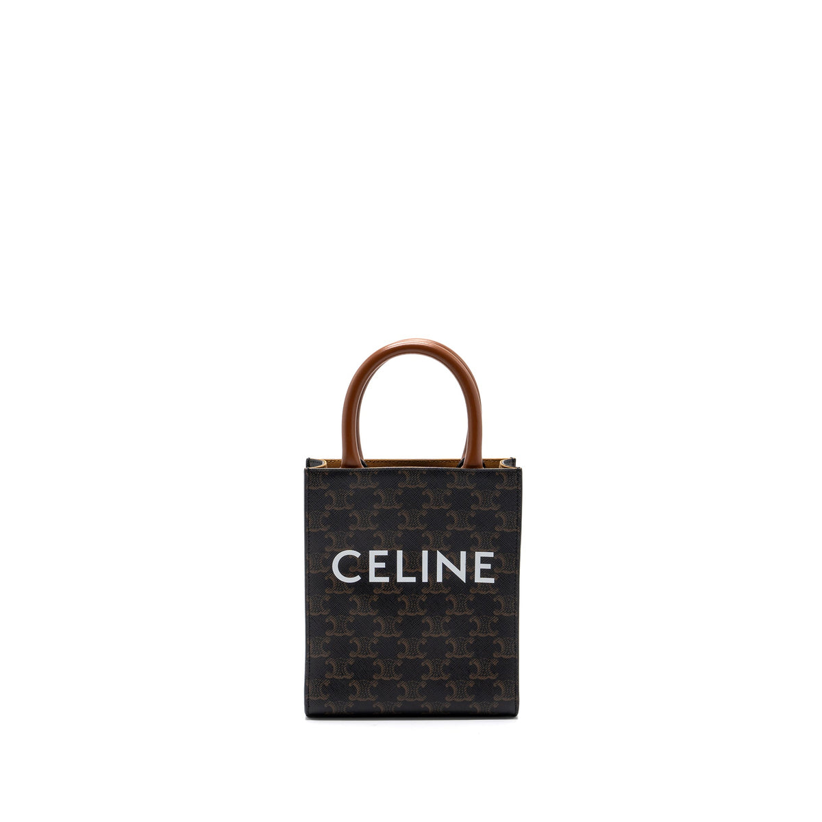 CELINE MINI VERTICAL CABAS TRIOMPHE CANVAS BROWN GHW