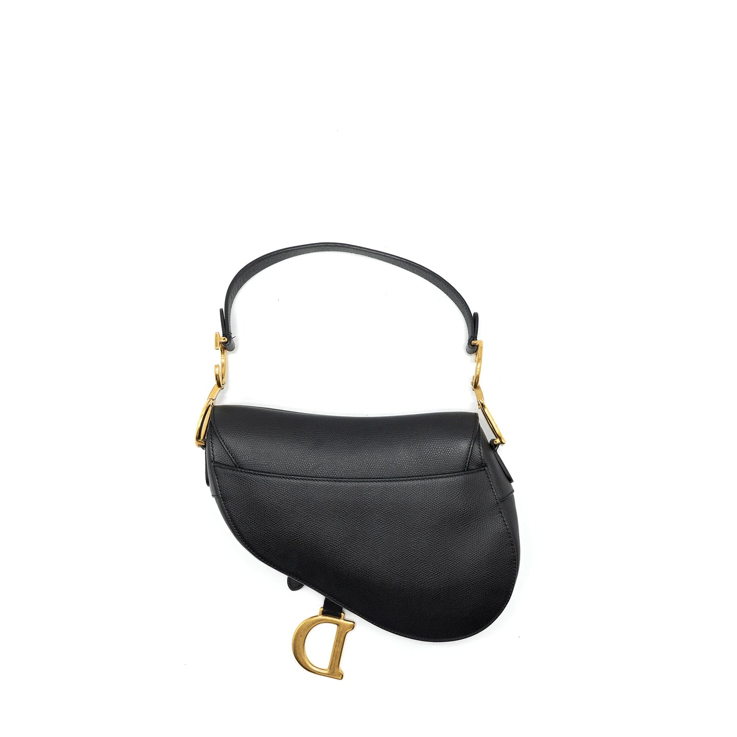 Dior Medium Saddle Bag Grained Calfskin Black GWH
