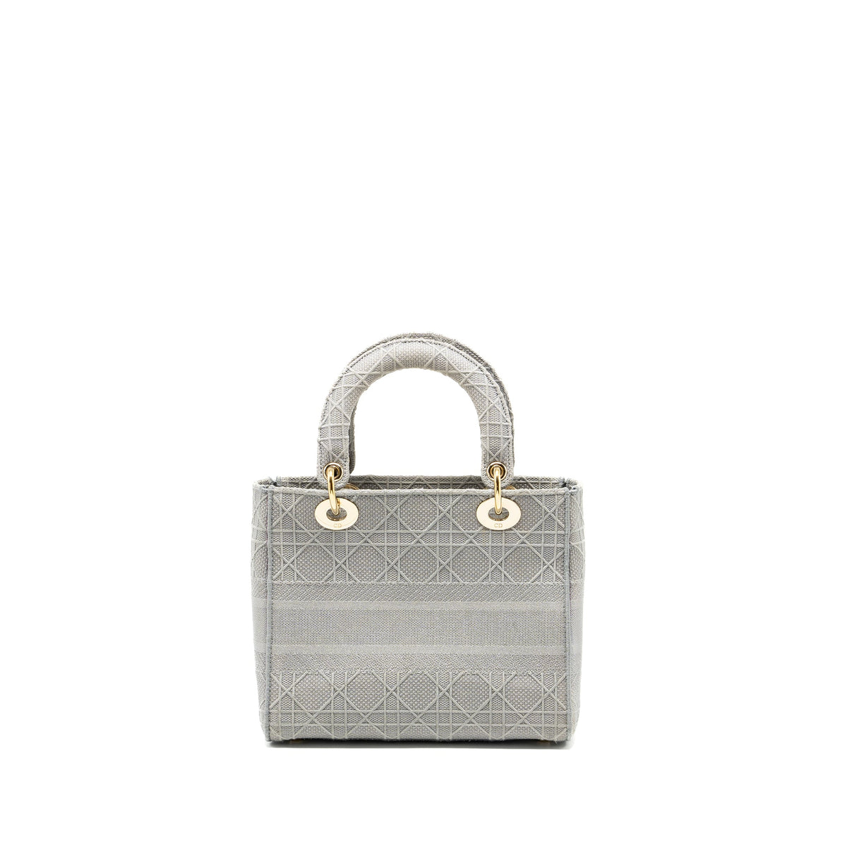 Dior Medium Lady D-Lite Bag Cannage Embroidery Grey LGHW