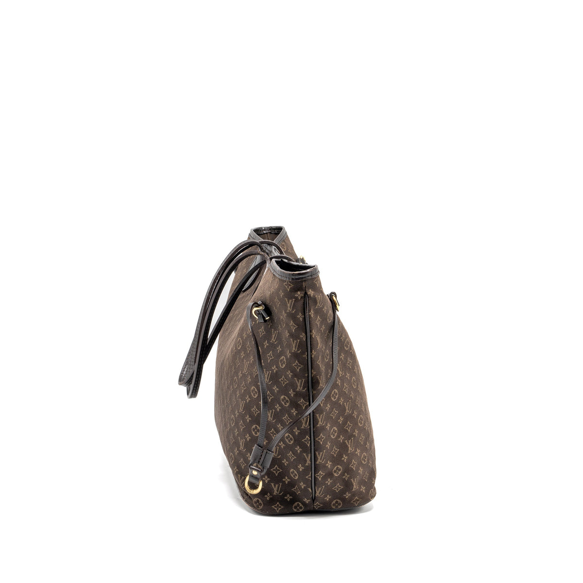 Louis Vuitton vintage neverfull MM fabric dark brown GHW