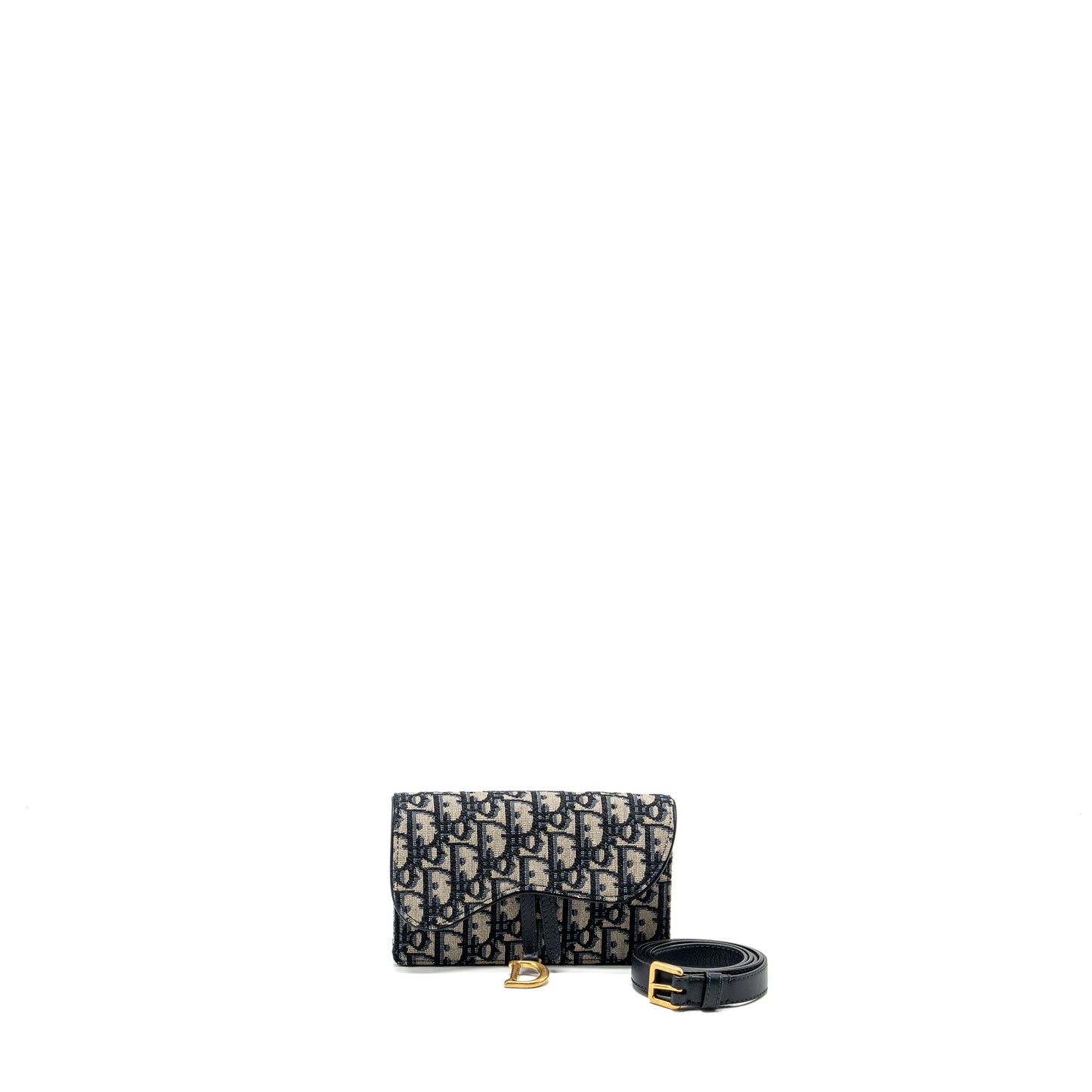 Dior Saddle belt pouch Oblique Jacquard blue GHW