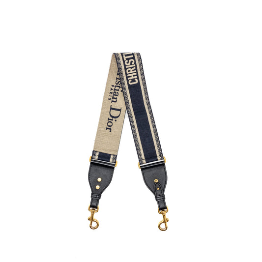 DIOR Shoulder Strap Oblique Canvas Black/Navy GHW