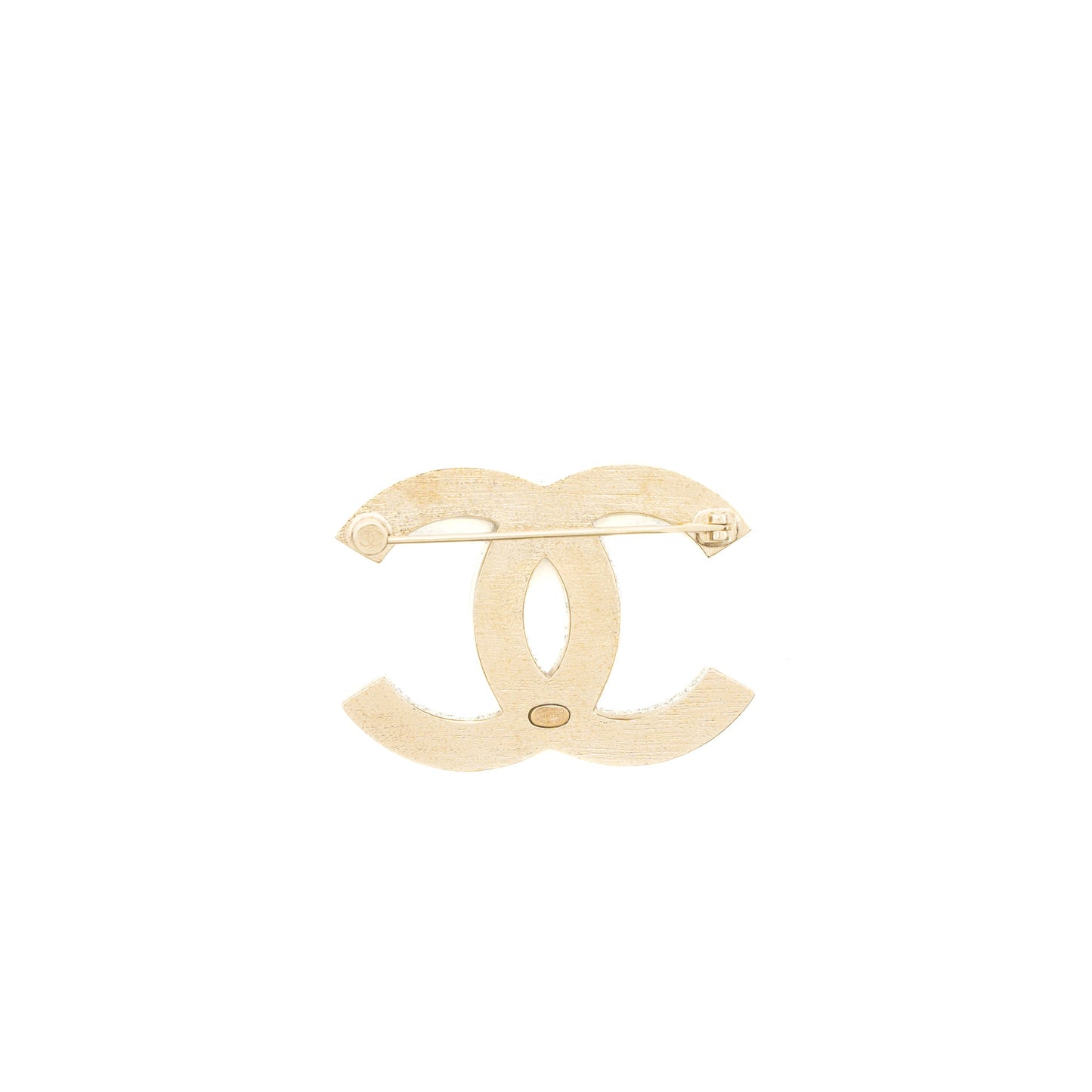 Chanel Giant CC Logo Light Pink Light Gold Tone