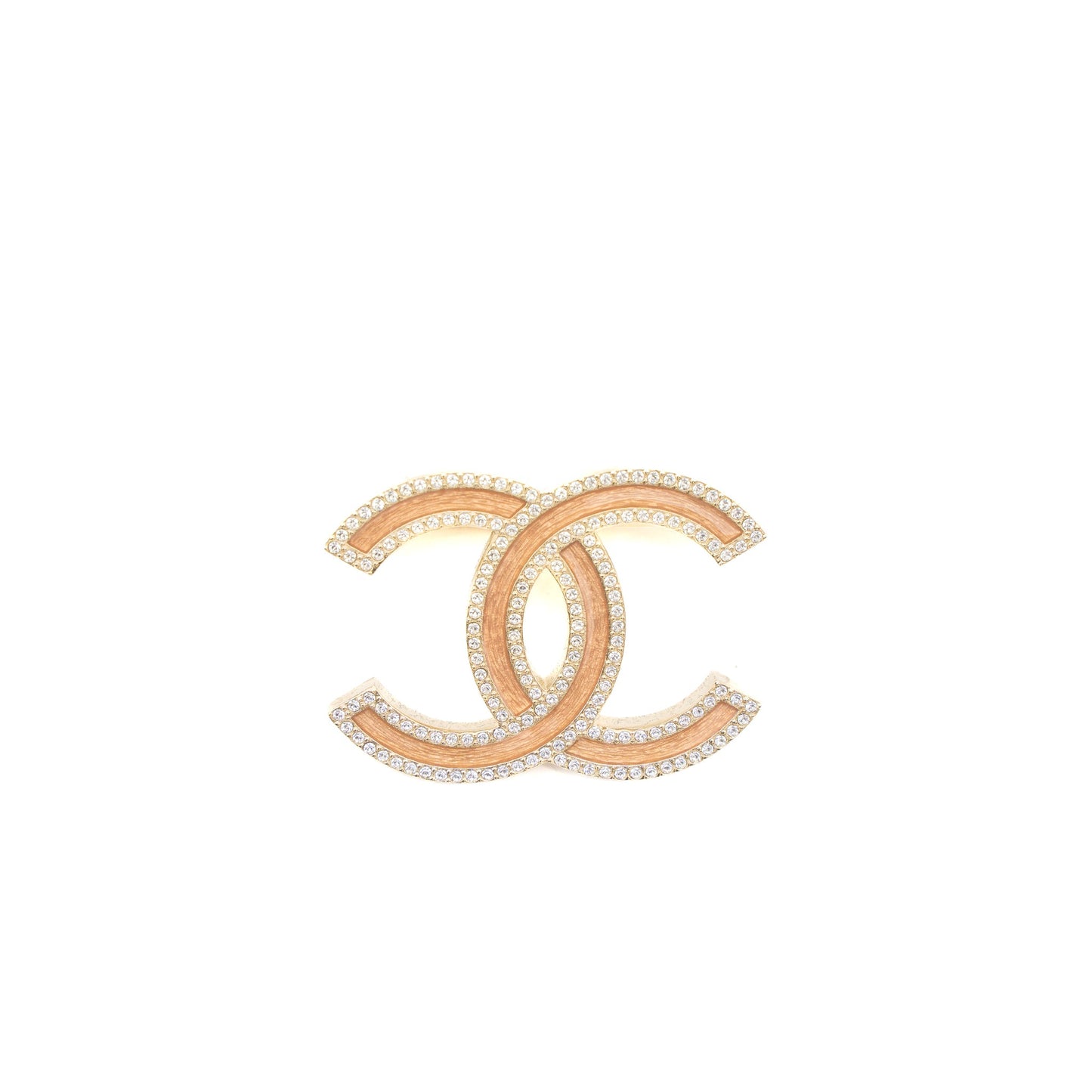 Chanel Giant CC Logo Light Pink Light Gold Tone