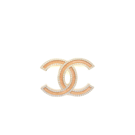 Chanel Giant CC Logo Light Pink Light Gold Tone