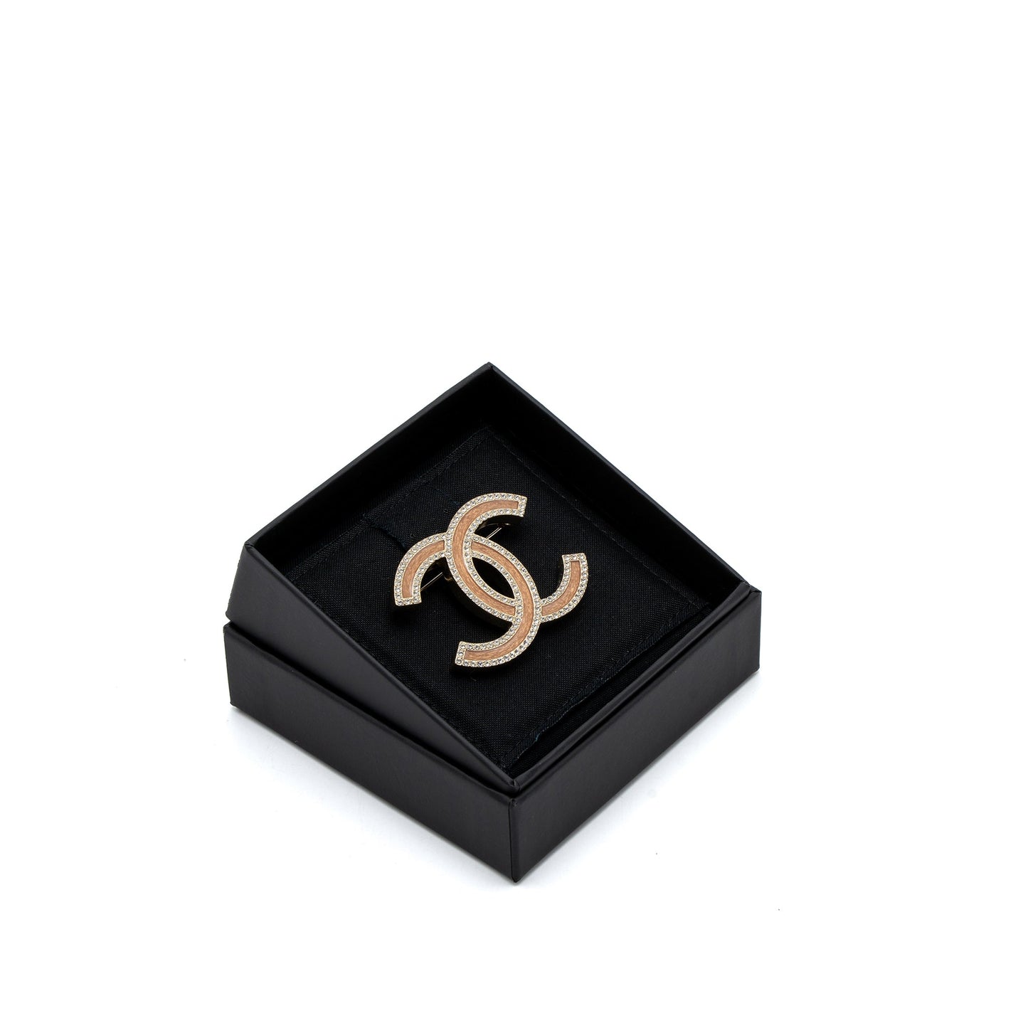 Chanel Giant CC Logo Light Pink Light Gold Tone