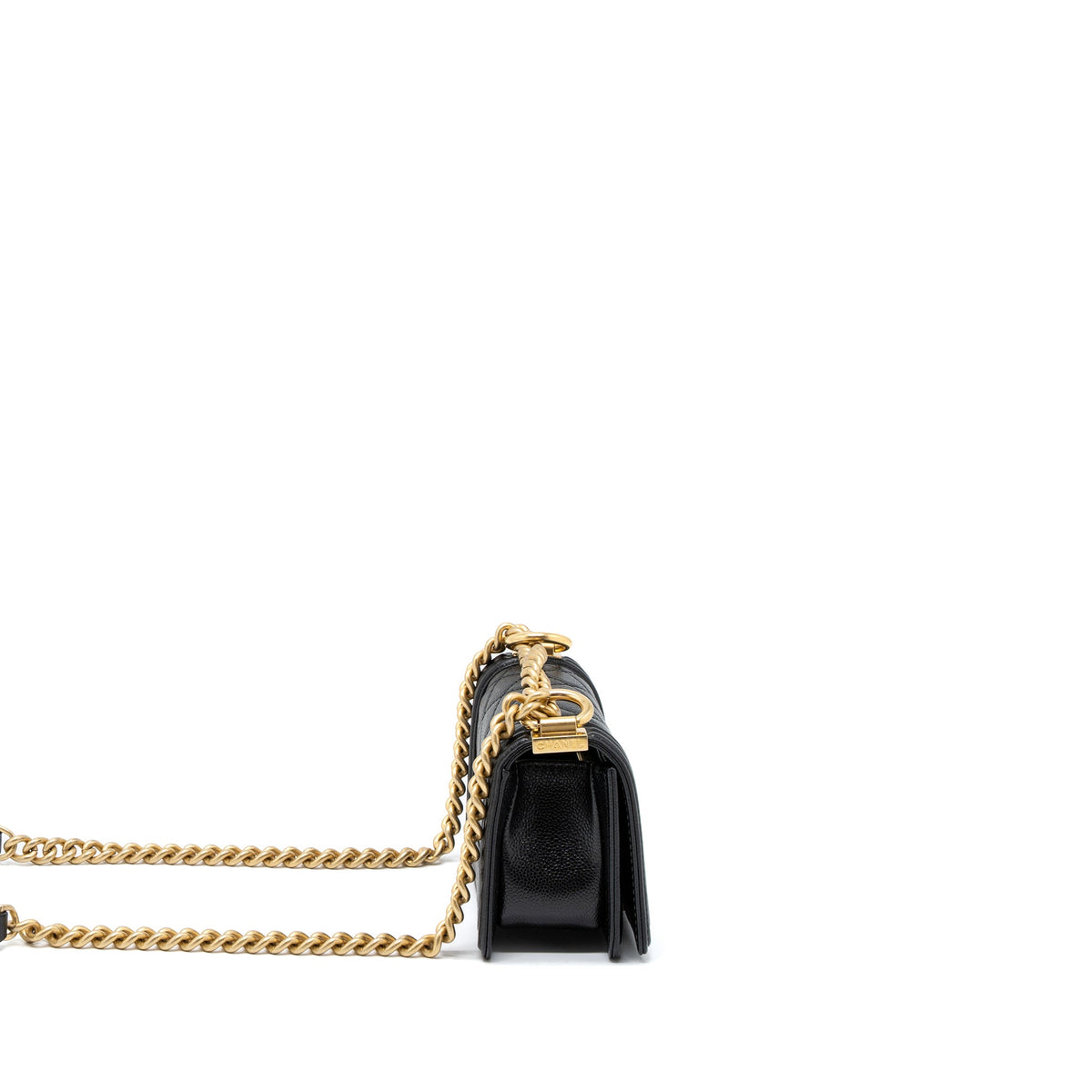 Chanel Super Mini Boy Bag Caviar Black Brushed GHW (Microchip)