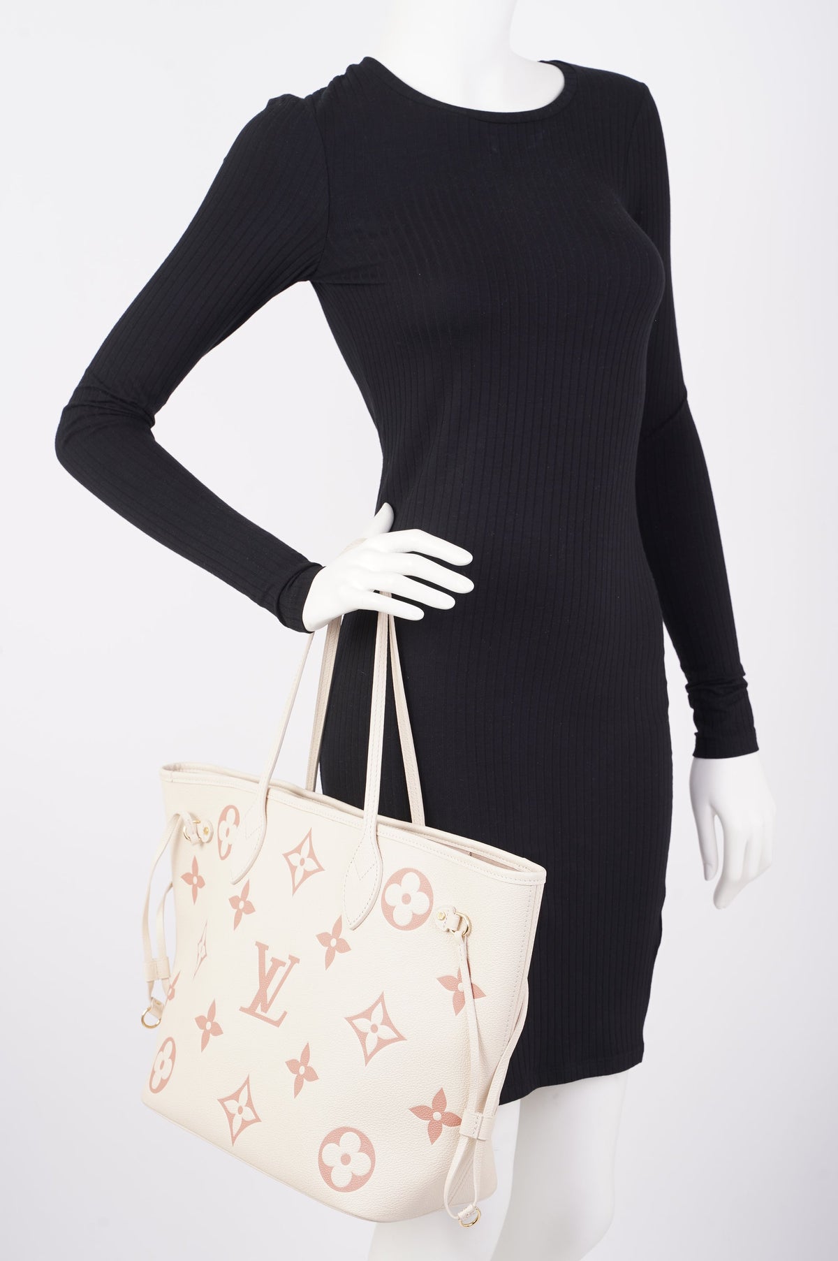 Louis Vuitton Neverfull Cream / Rose Empreinte Leather MM