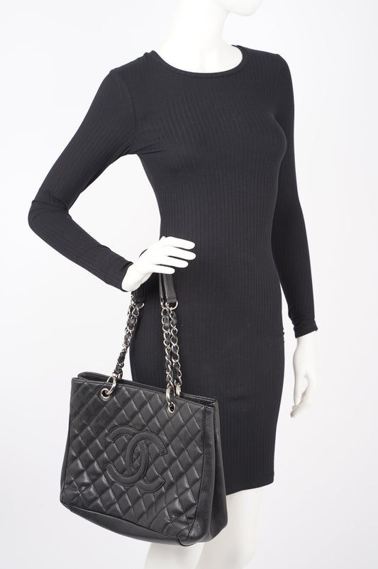 Chanel Womens Grand Shopping Tote Black