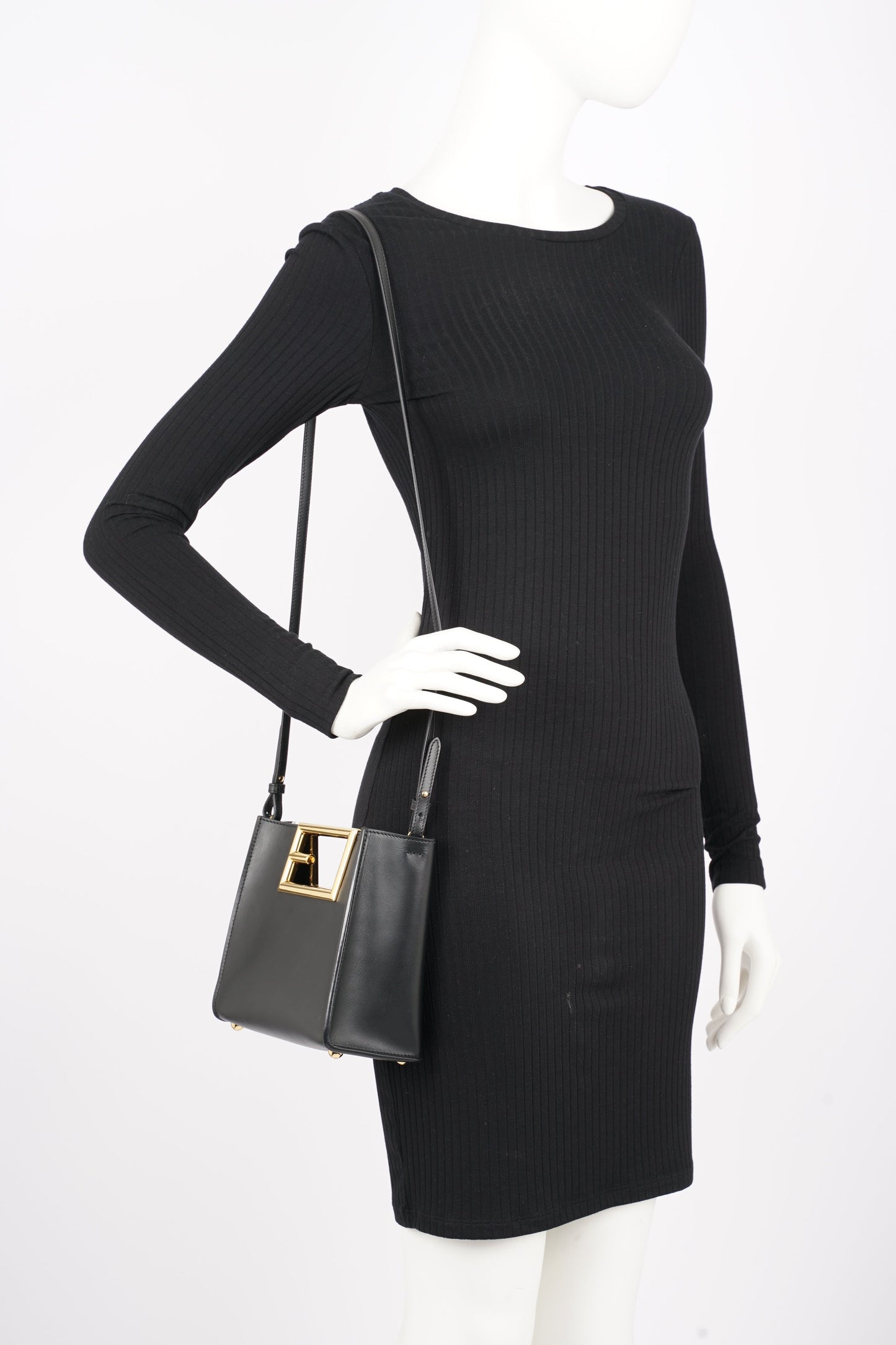 Fendi Way Tote Black Leather Small