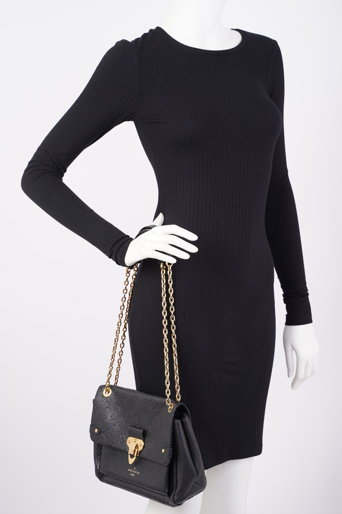 Louis Vuitton Womens Vavin Bag Black Leather PM