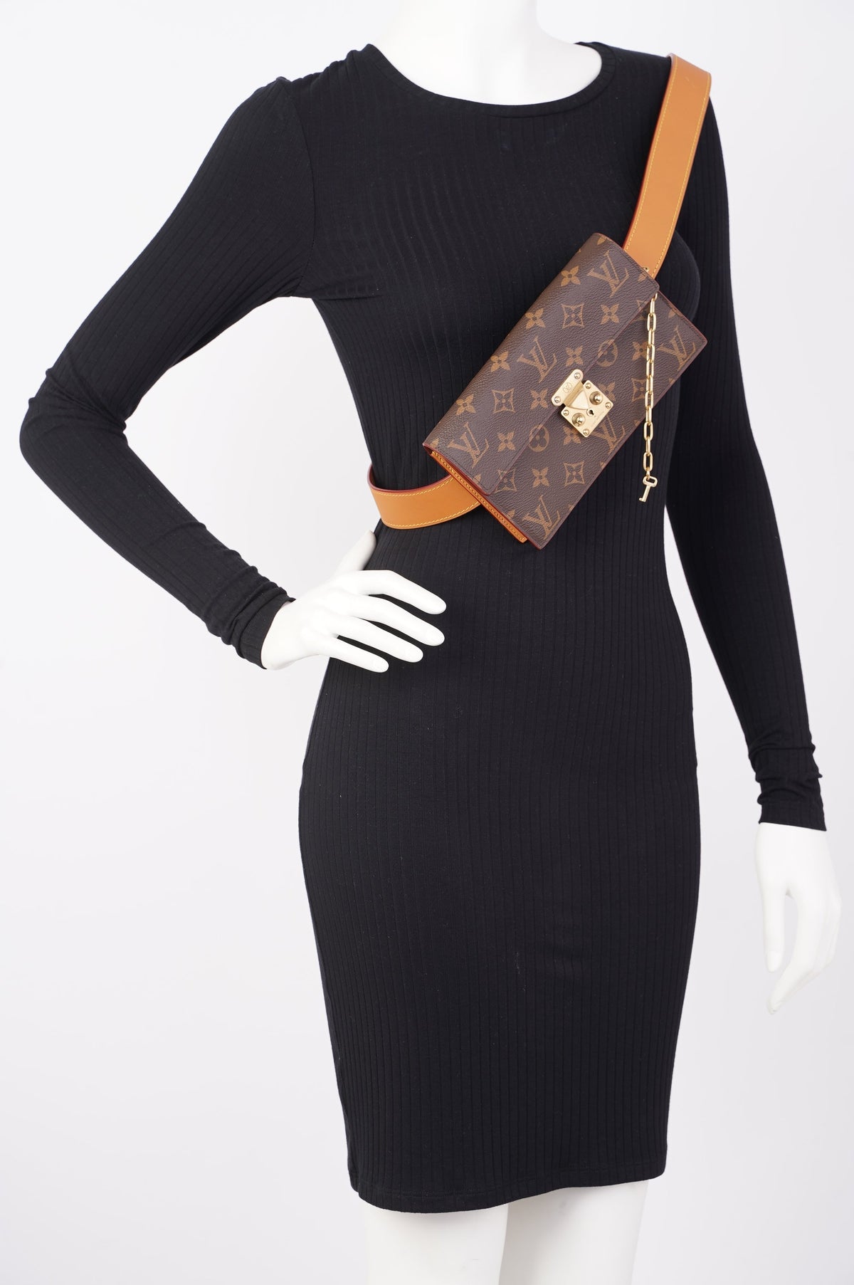 Louis Vuitton Womens S Lock Belt Pouch Monogram Canvas