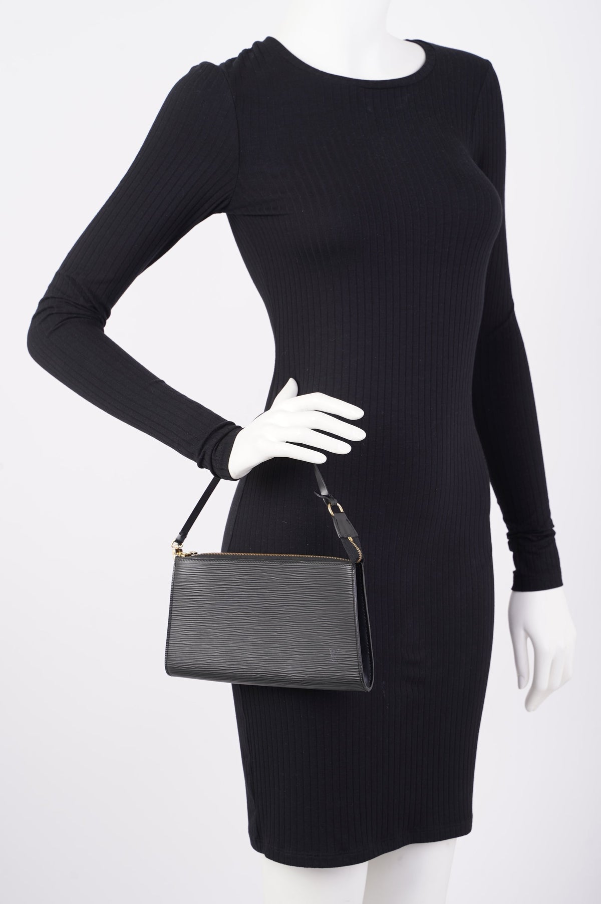 Louis Vuitton Womens Epi Pochette Accessoire Bag Black Epi Leather
