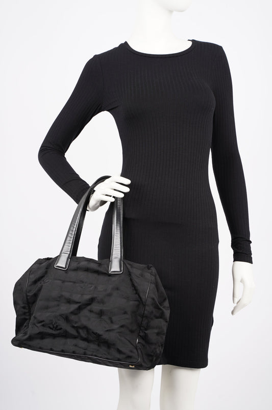 Chanel Womens Vintage Travel Line Tote Black