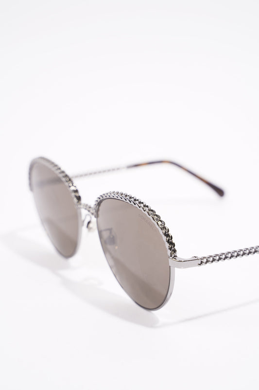 Chanel 4242 Sunglasses Black   Silver 135