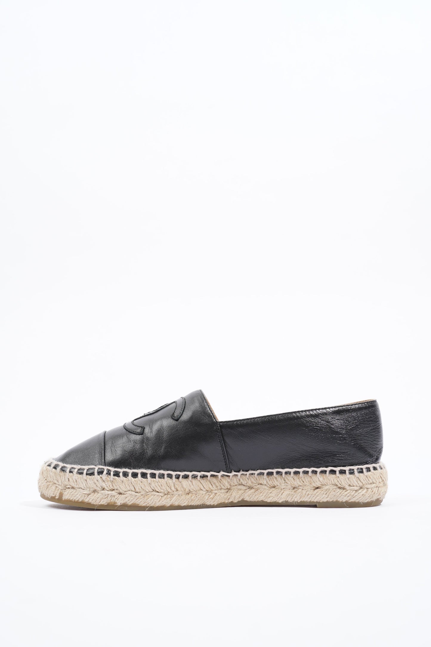 Chanel Espadrilles Black Leather EU 38   UK 5