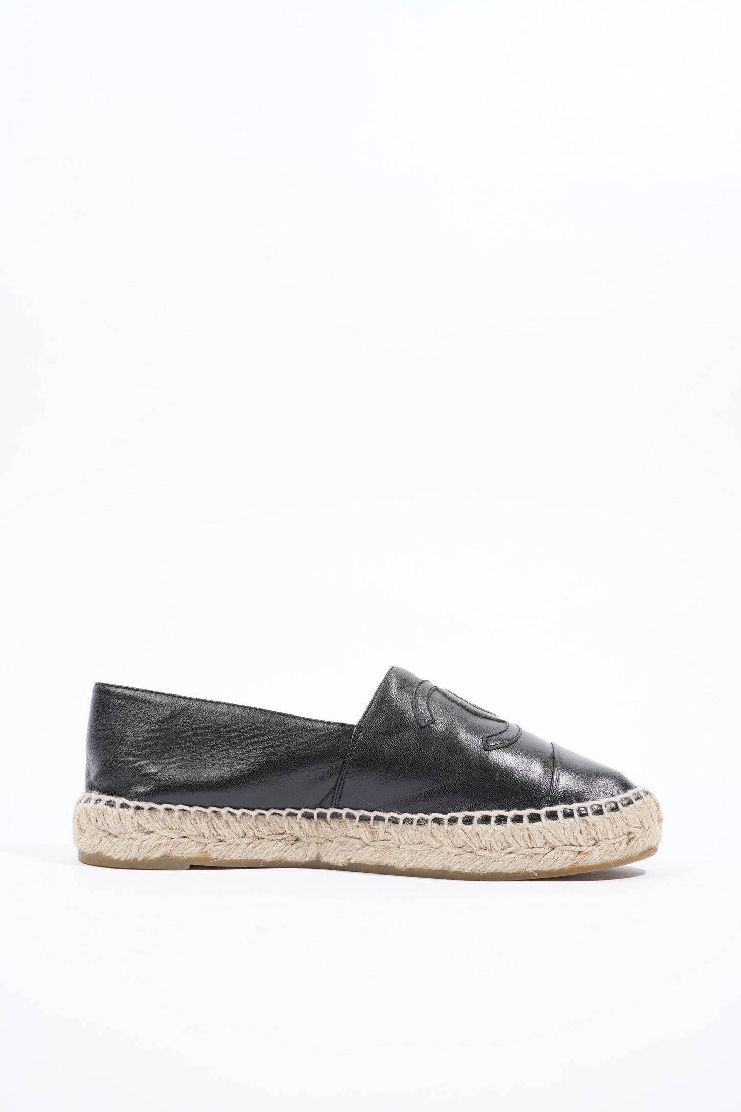 Chanel Espadrilles Black Leather EU 38   UK 5