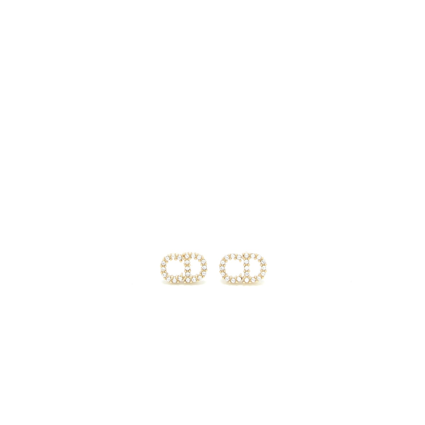 Dior Clair D Lune Earrings Crystal Gold Tone