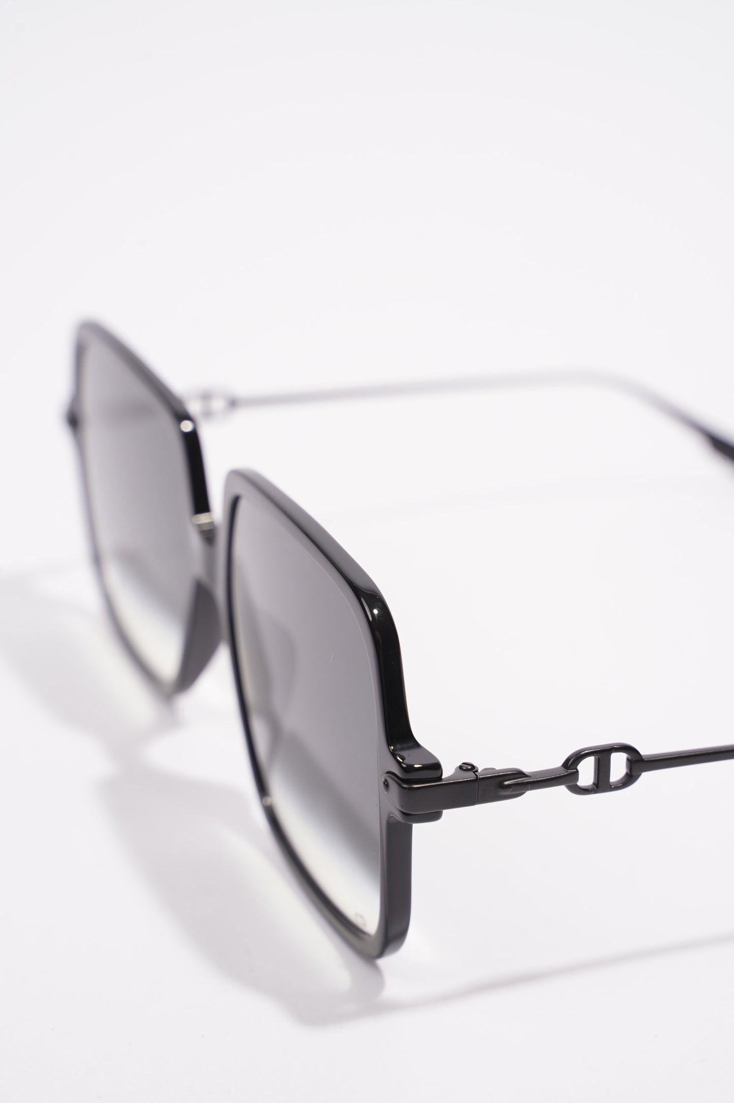 Christian Dior Link1 Square Sunglasses Black Metal 145