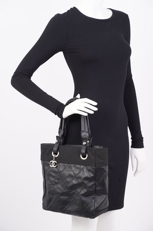 Chanel Paris Biarritz Tote Black Canvas