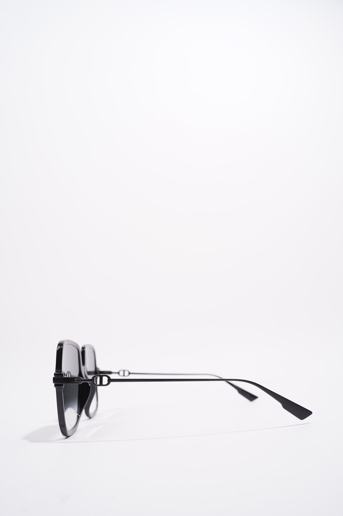 Christian Dior Link1 Square Sunglasses Black Metal 145