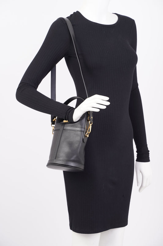 Louis Vuitton Duffle Top Handle Bag Black Leather