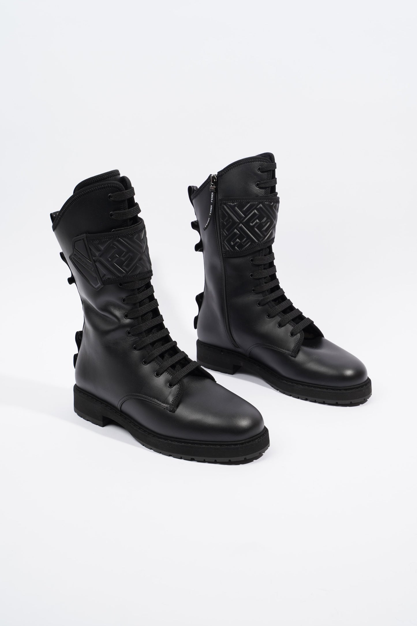 Fendi Womens Biker Boot Black Leather EU 39 / UK 6