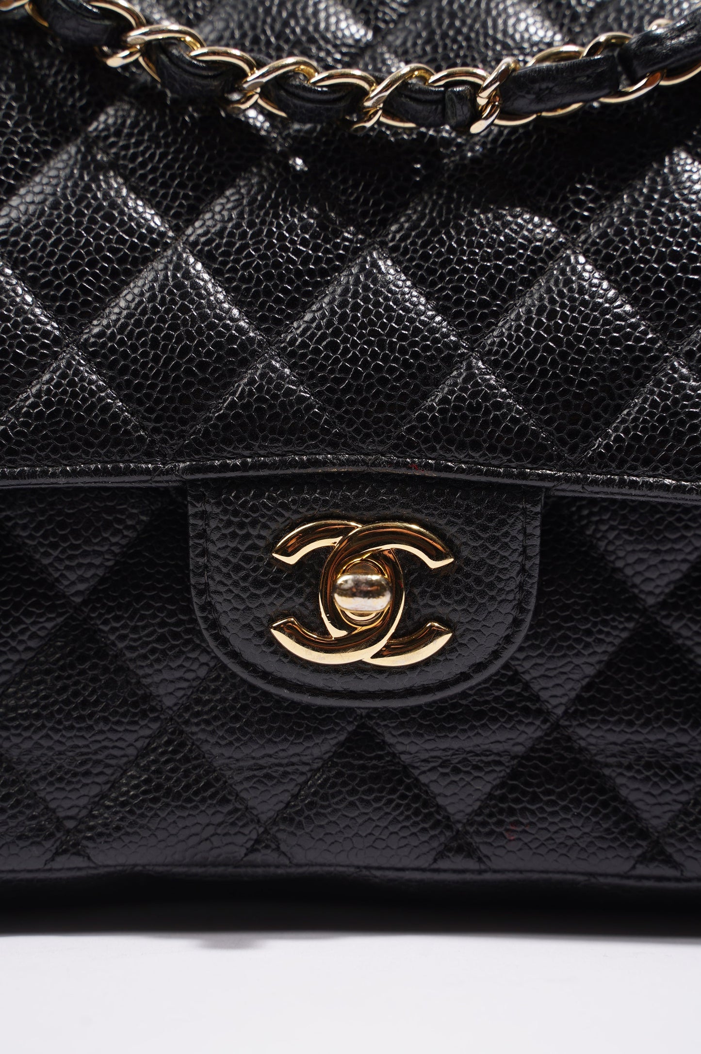 Chanel Womens Classic Flap Black Caviar Medium