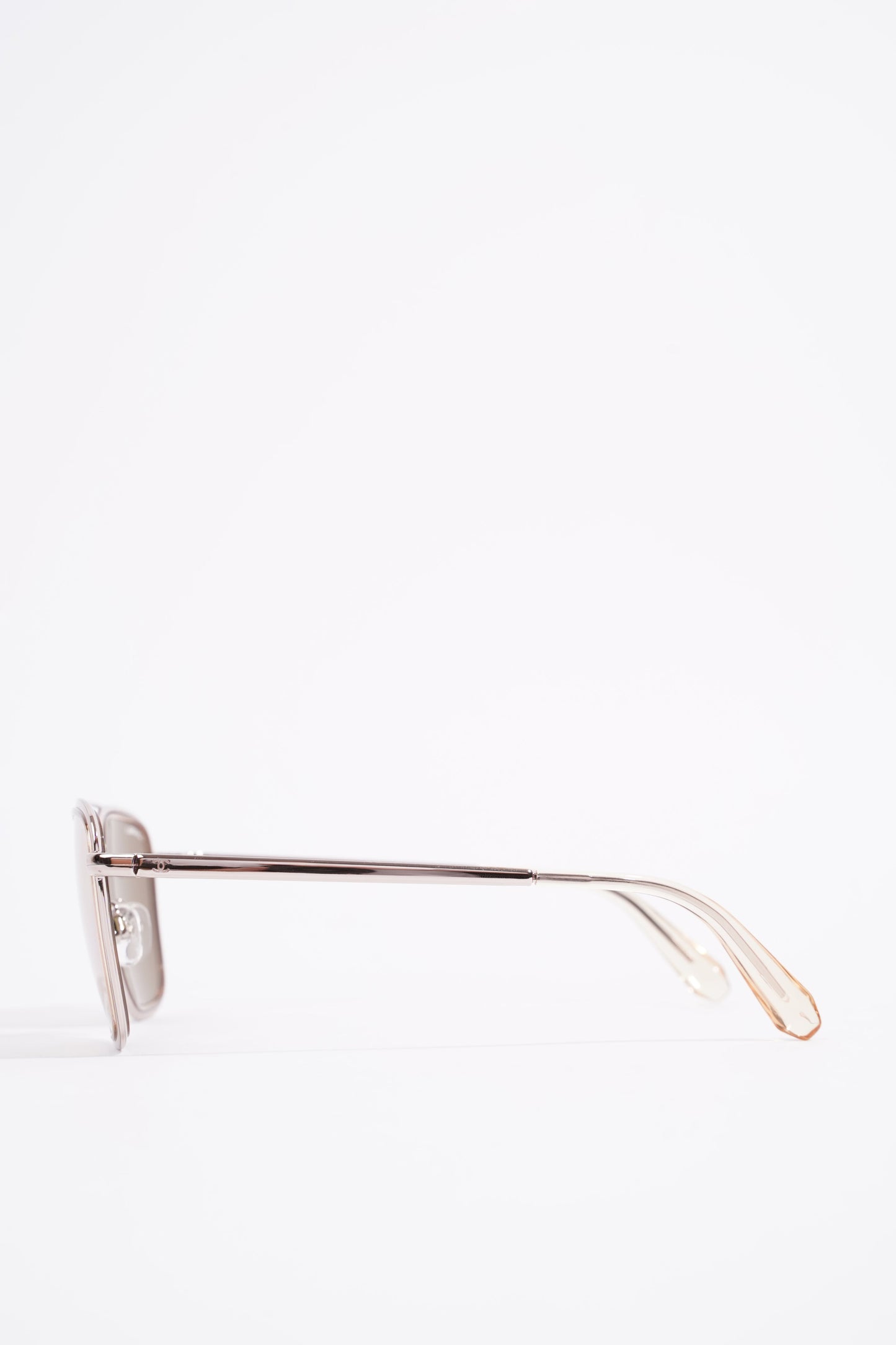 Chanel Metal Pilot Sunglasses Rose Gold Metal Acetate 140