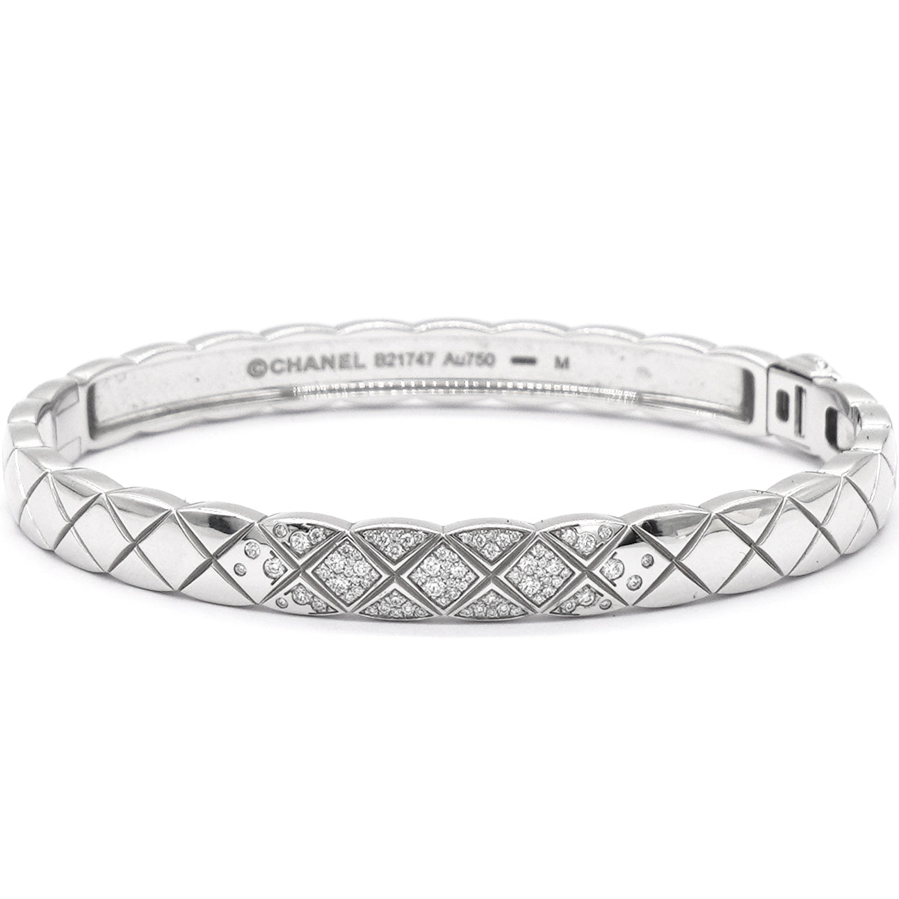 Chanel Coco Crush 18K White Gold Diamond Band Bangle