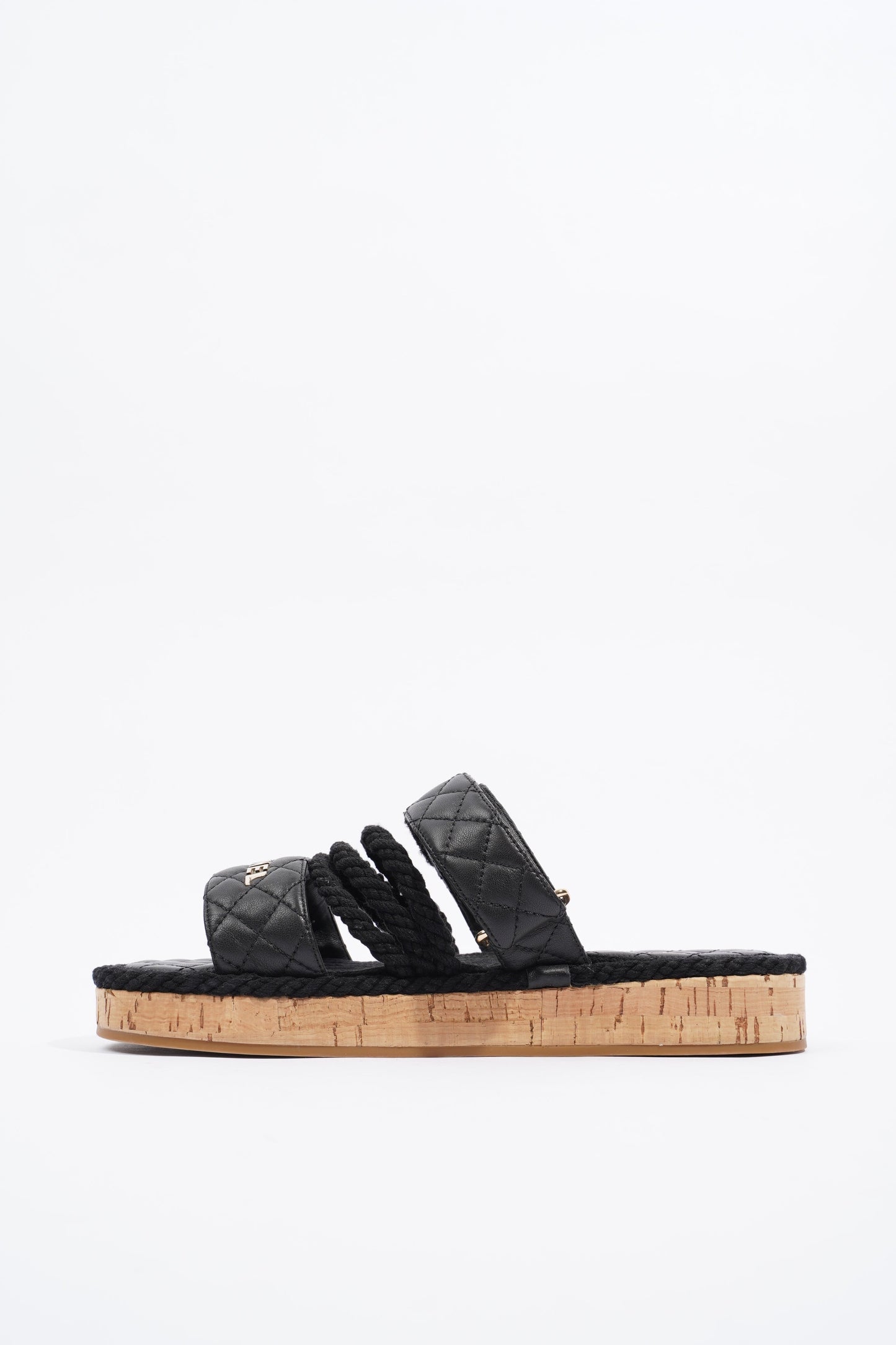 Chanel Dad Sandal Black   Gold EU 40   UK 7
