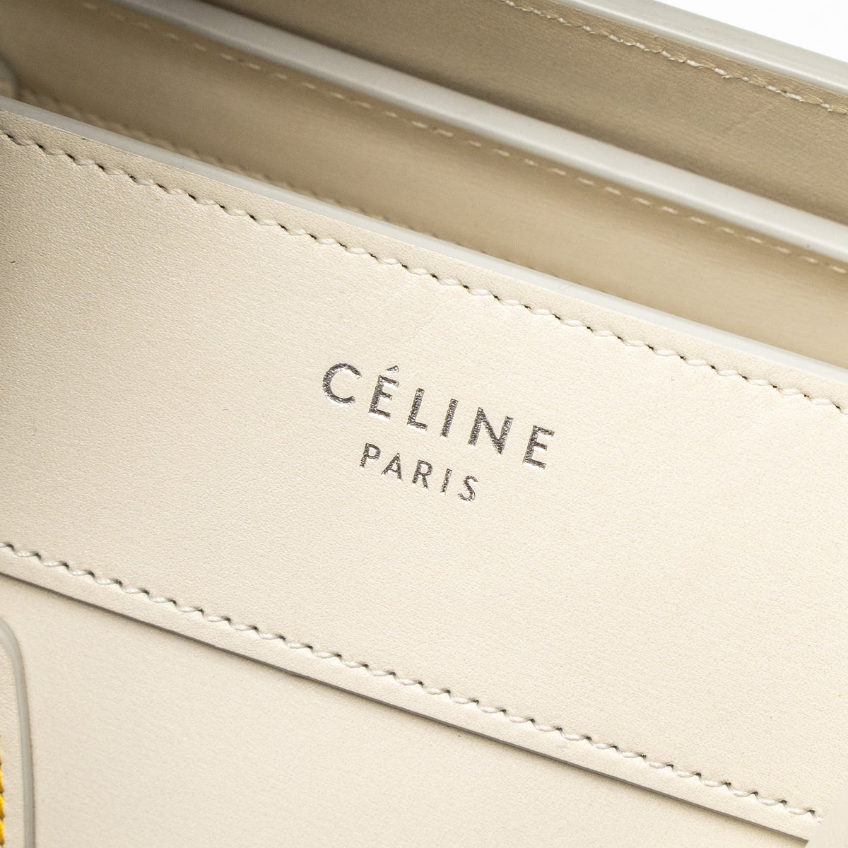 Celine Micro Luggage Bag Calfskin White SHW
