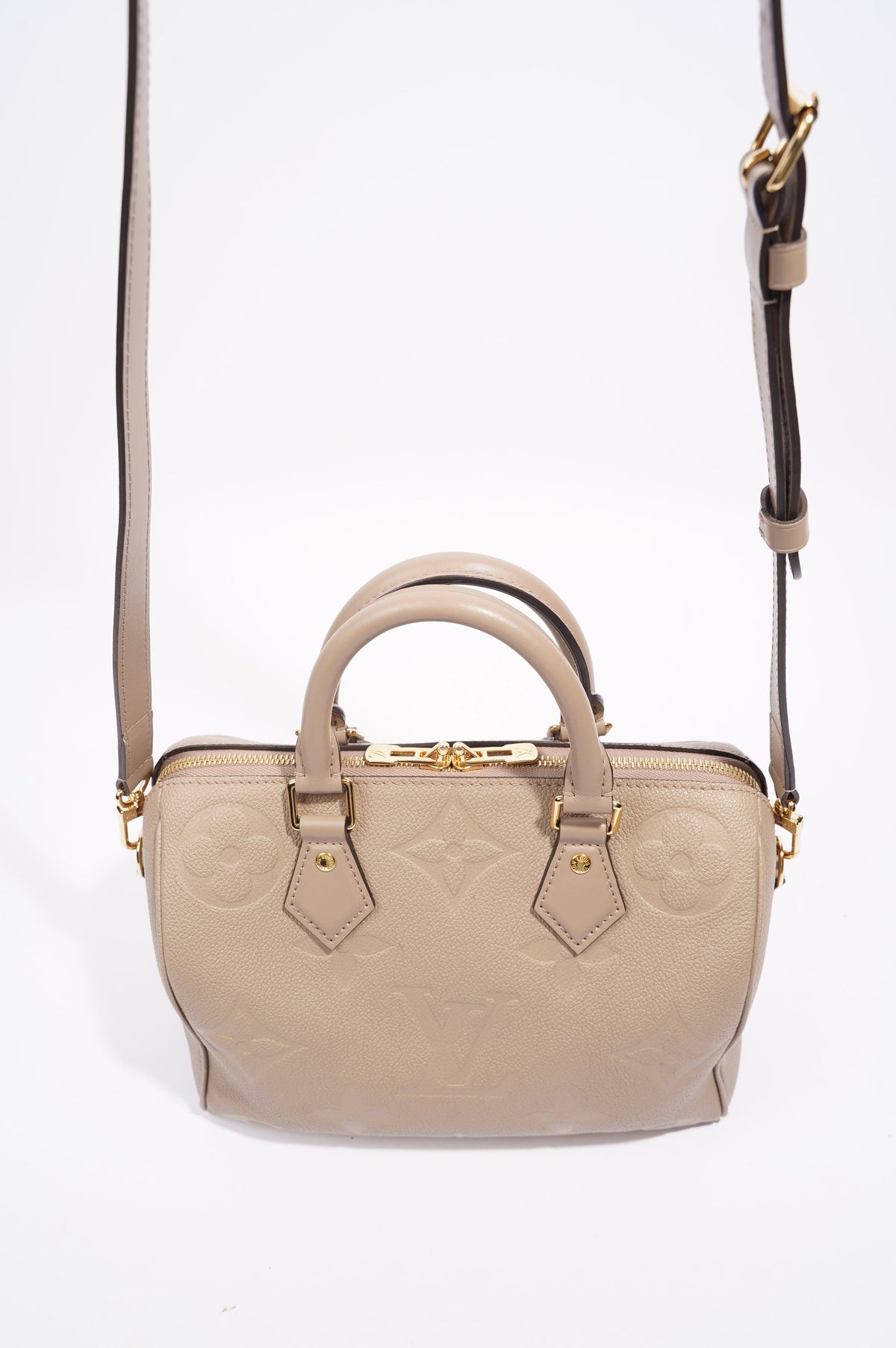 Louis Vuitton Speedy Bandouliere Grey Empreinte Leather 25