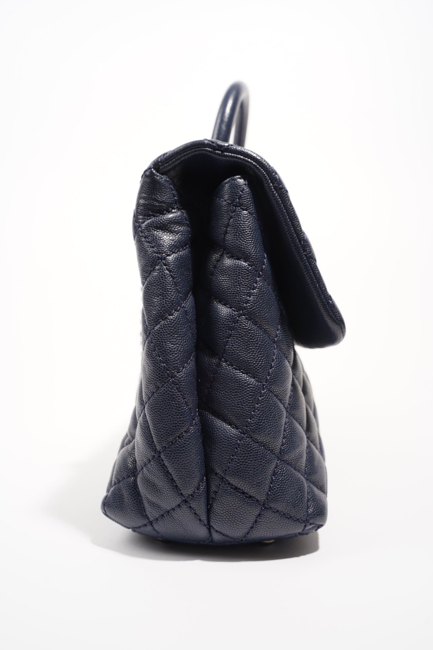 Chanel Womens Coco Top Handle Navy Large