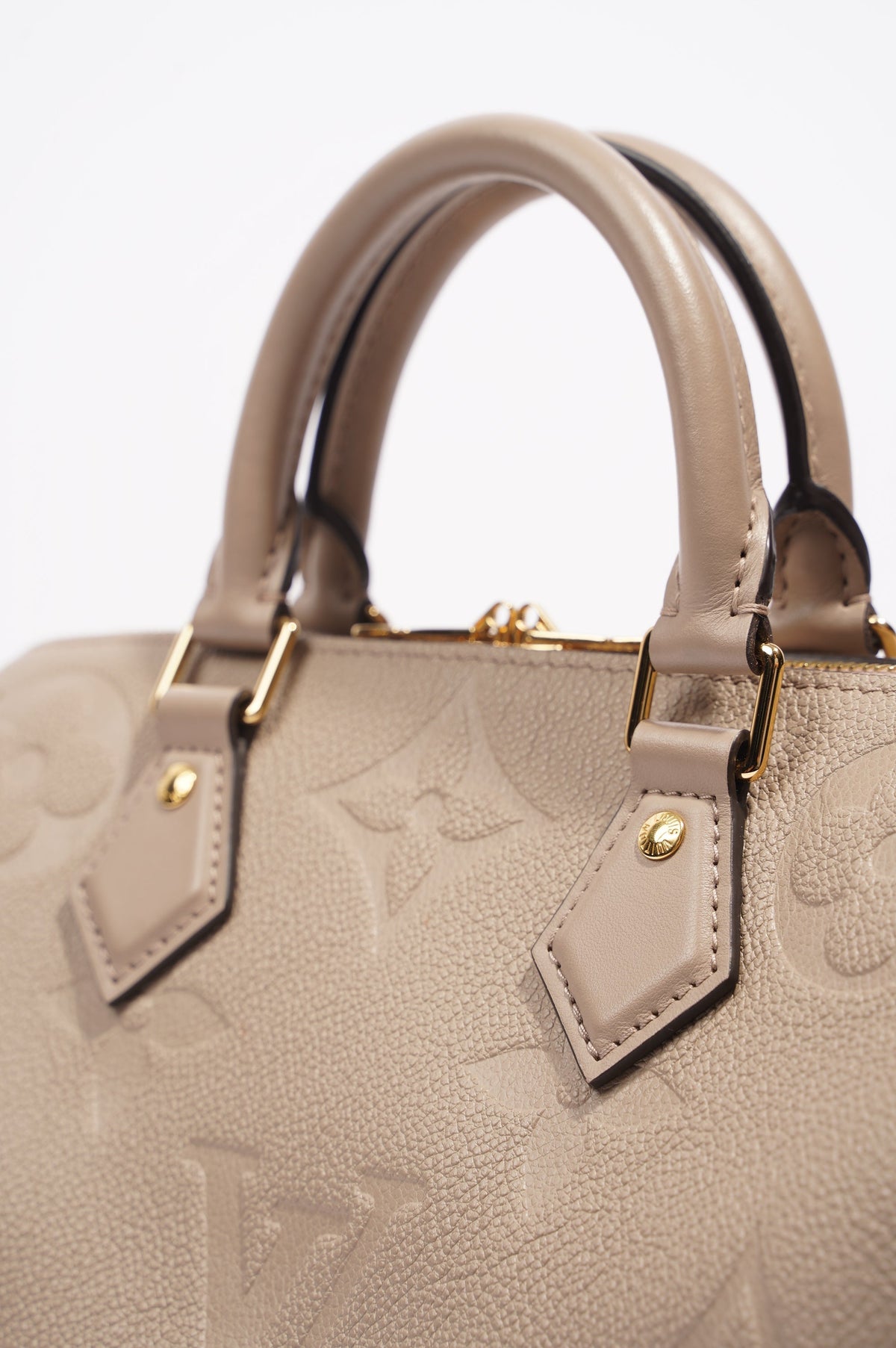 Louis Vuitton Speedy Bandouliere Grey Empreinte Leather 25