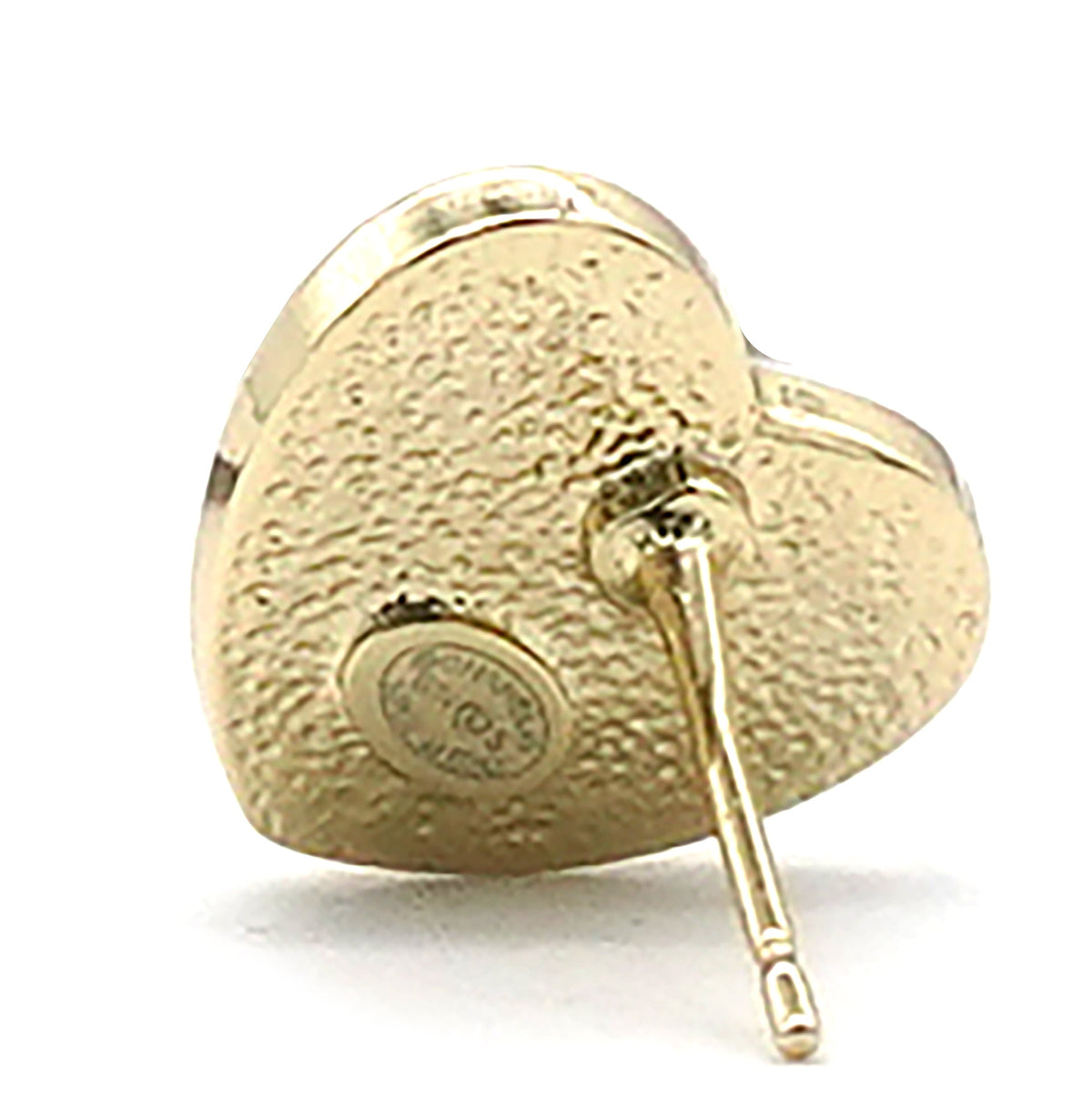 Chanel White & Gold Heart Earrings