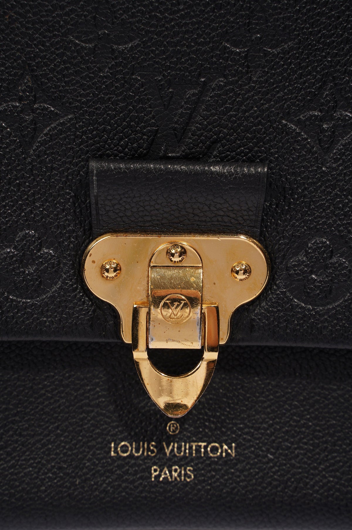 Louis Vuitton Womens Vavin Bag Black Leather PM