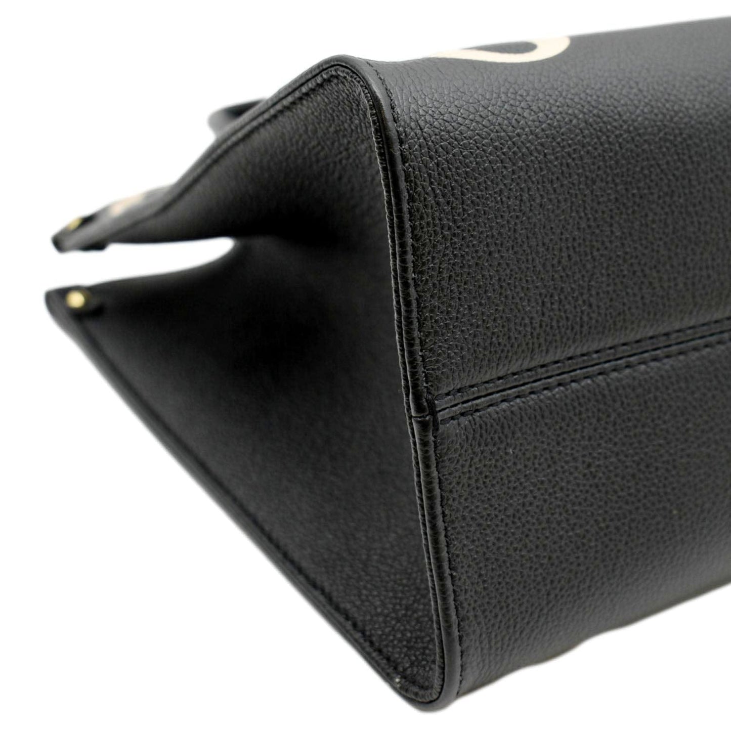 LOUIS VUITTON Onthego MM Giant Monogram Leather Tote Bag Black/Bicolor