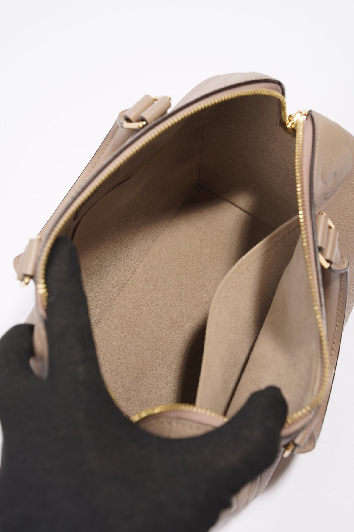 Louis Vuitton Speedy Bandouliere Grey Empreinte Leather 25