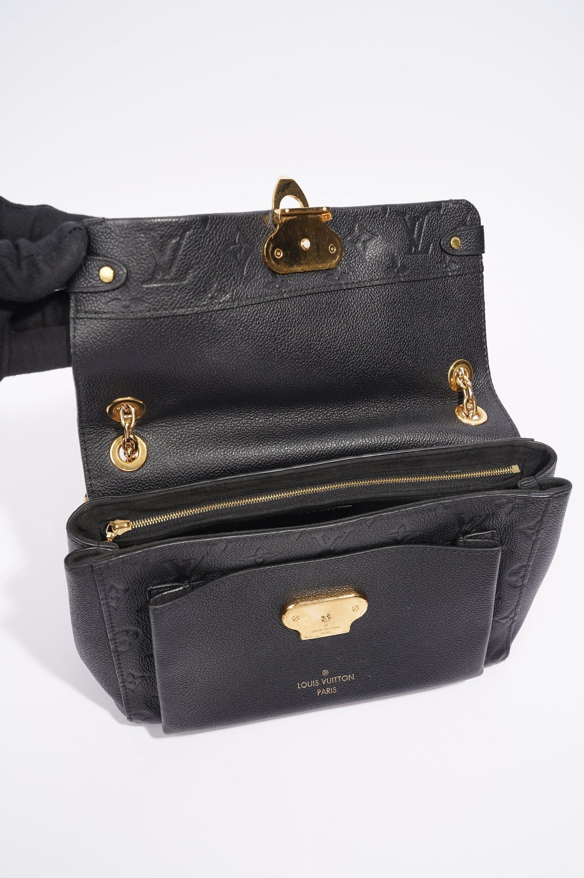 Louis Vuitton Womens Vavin Bag Black Leather PM