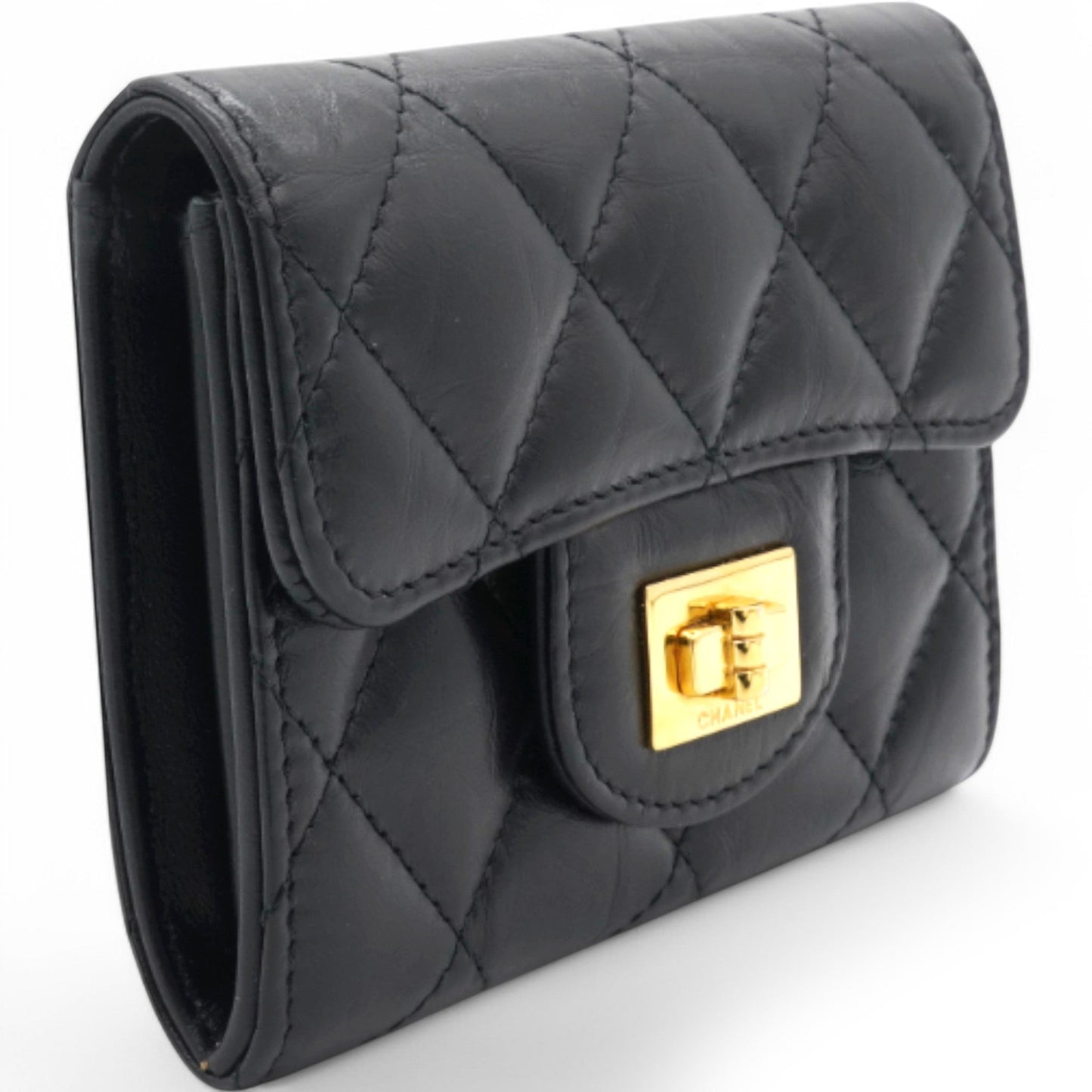 Chanel Metallic Quilted Reissue Card Holder Wallet