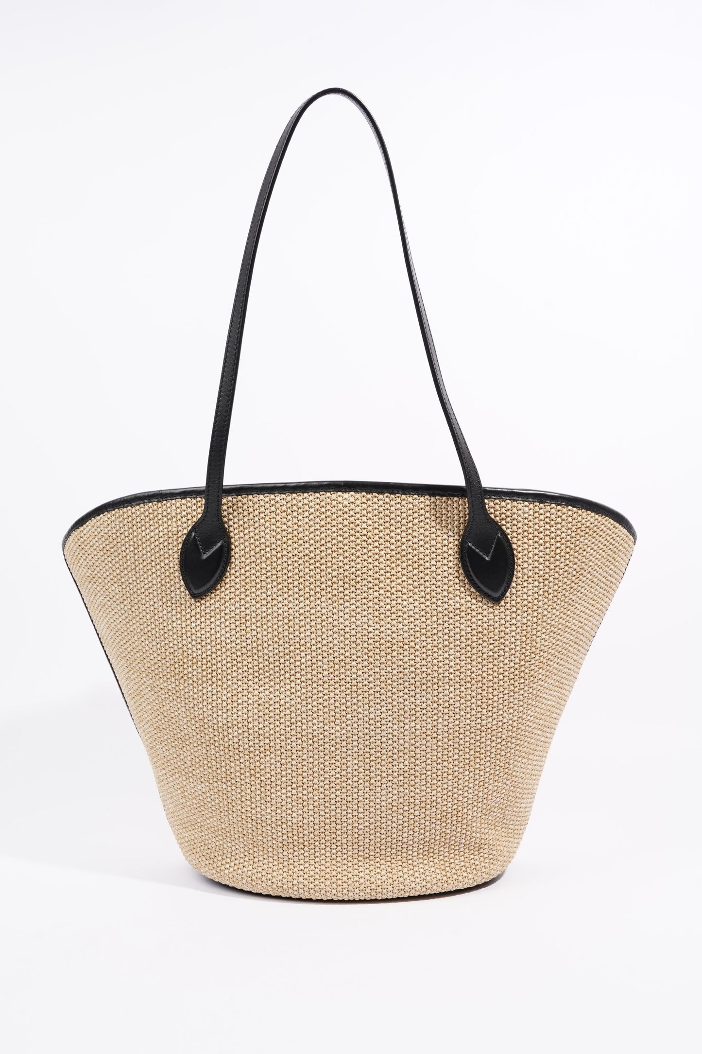 Louis Vuitton Womens Saint Jacques Tote Beige / Black Raffia